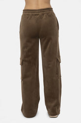 Mono B Elastic Waist Corduroy Cargo Pants with Adjustable Fit & Ample Storage